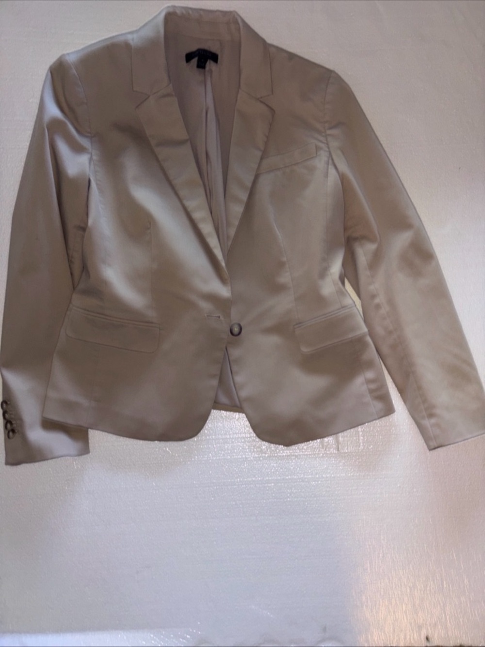 Ann Taylor Light Beige Single-Button Blazer